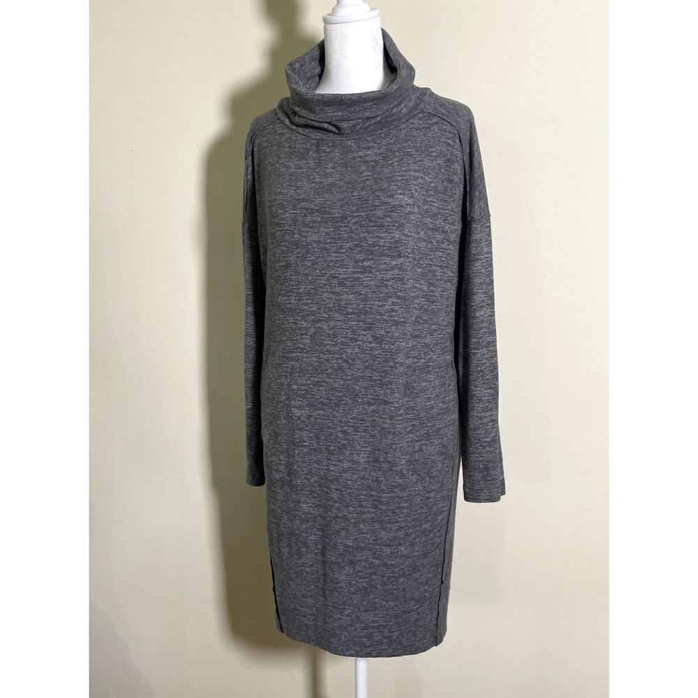 Anthropologie Monday Tuesday Wednesday Sweater Dress Small Gray Cowl Neck Pocket